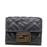 フェンディ バゲット マイクロ 三つ折り財布 ブラック レザー レディース FENDI 【中古】